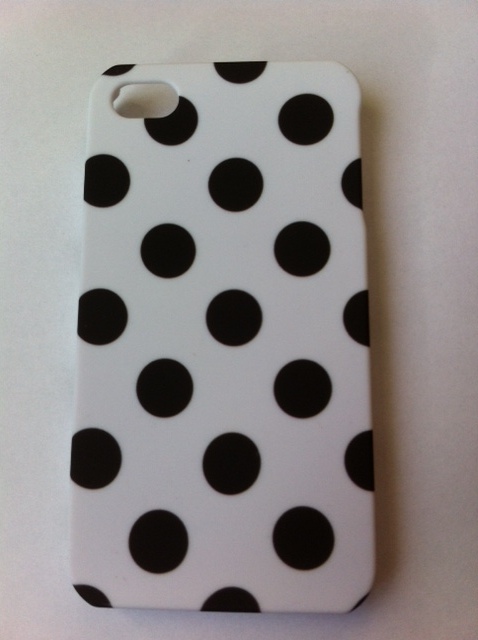 Apple Iphone 4 case wit/zwarte stippen